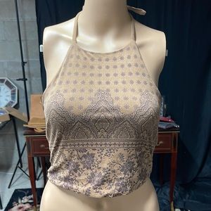 Suede halter crop top